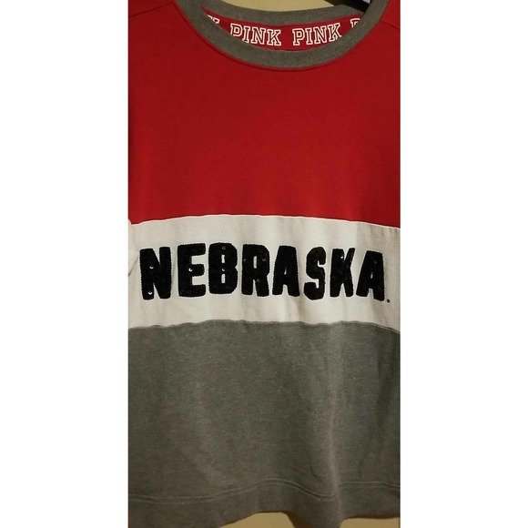 Victoria's Secret Pink Sequin Nebraska Cornhuskers Women's Long Sleeve Shirt - Picture 2 of 5
